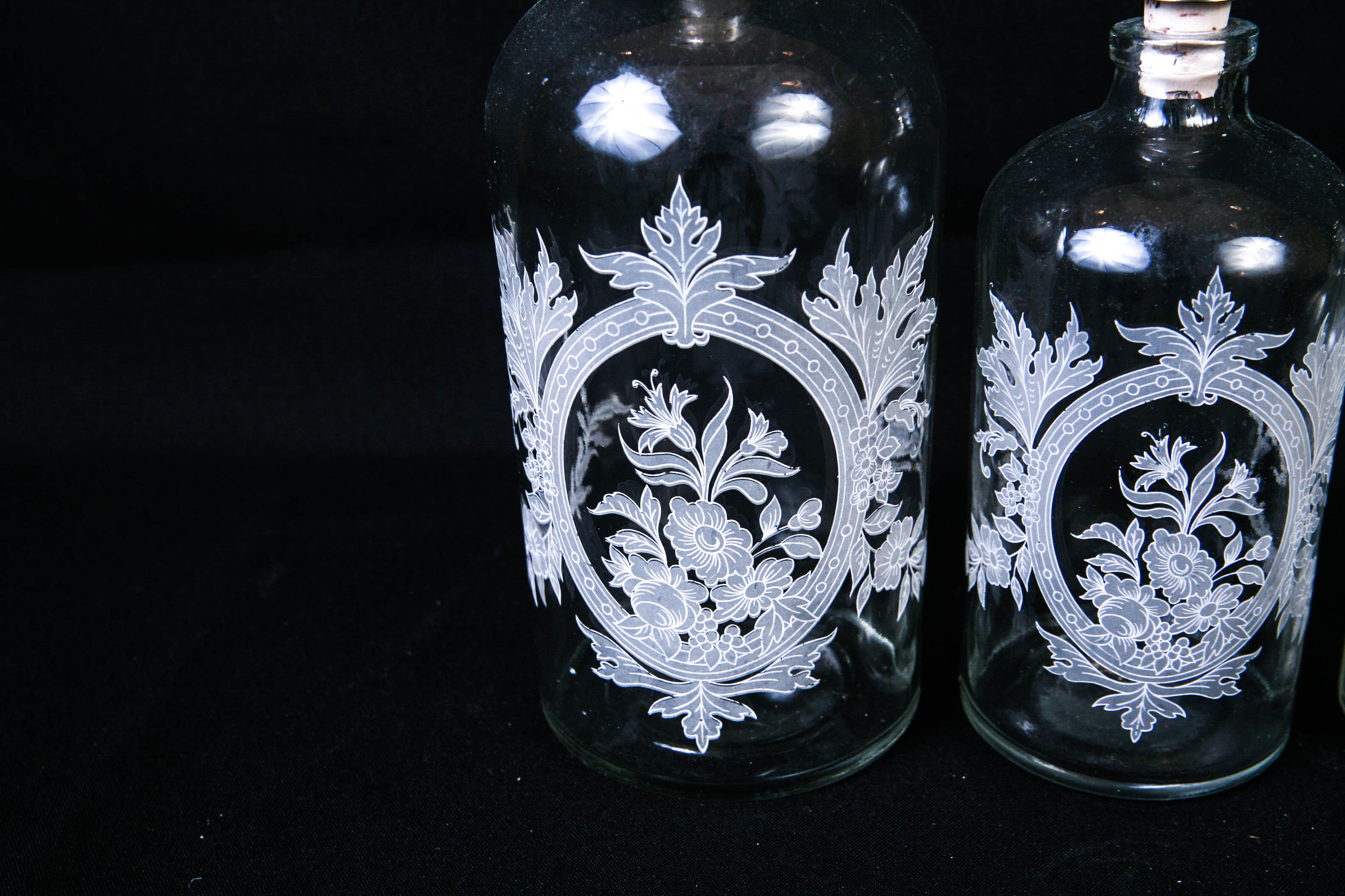 Set of Four Decorative Decanters
