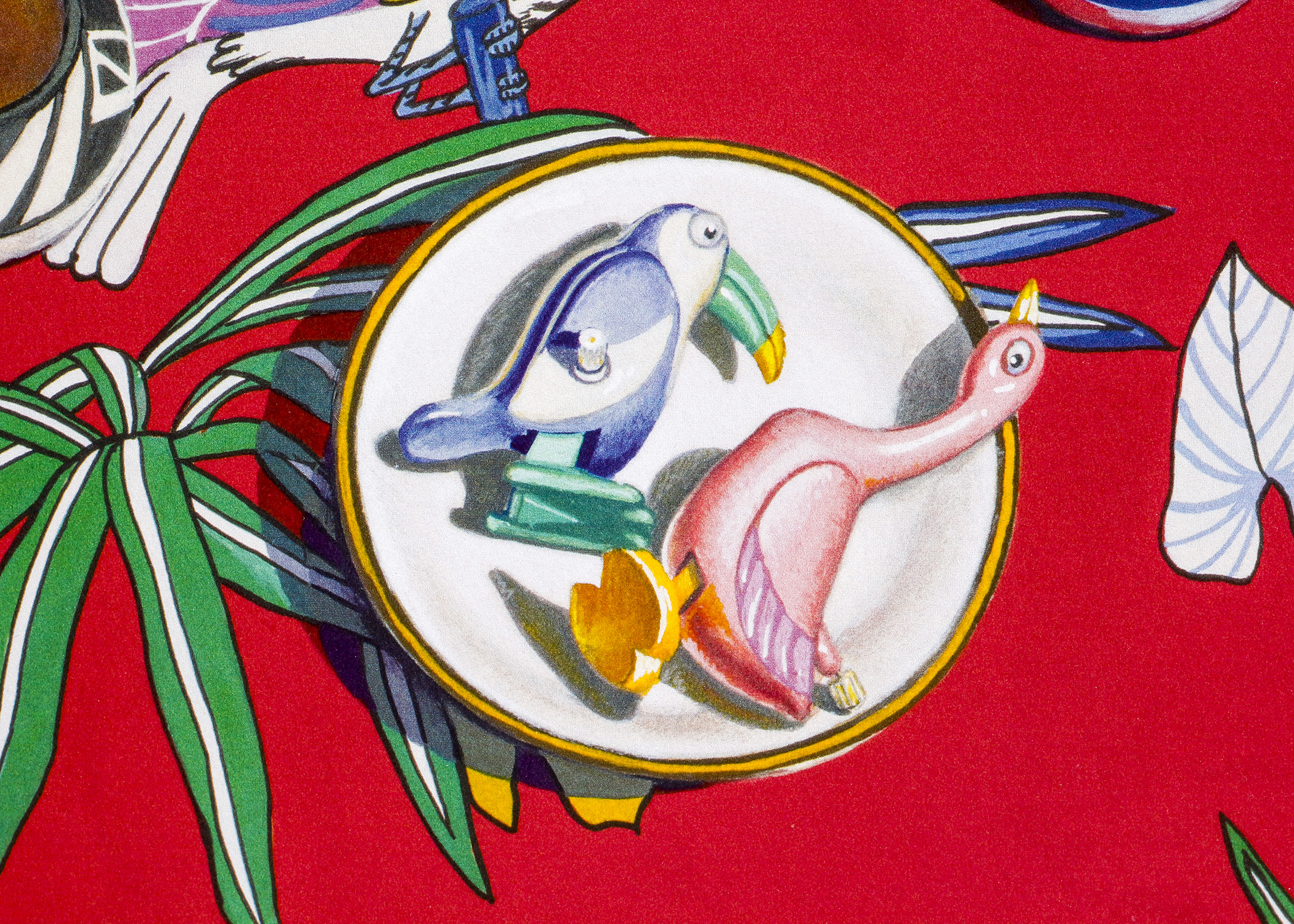 Artist Proof by Vera Barnett Titled "Red With Wind Up Toys"