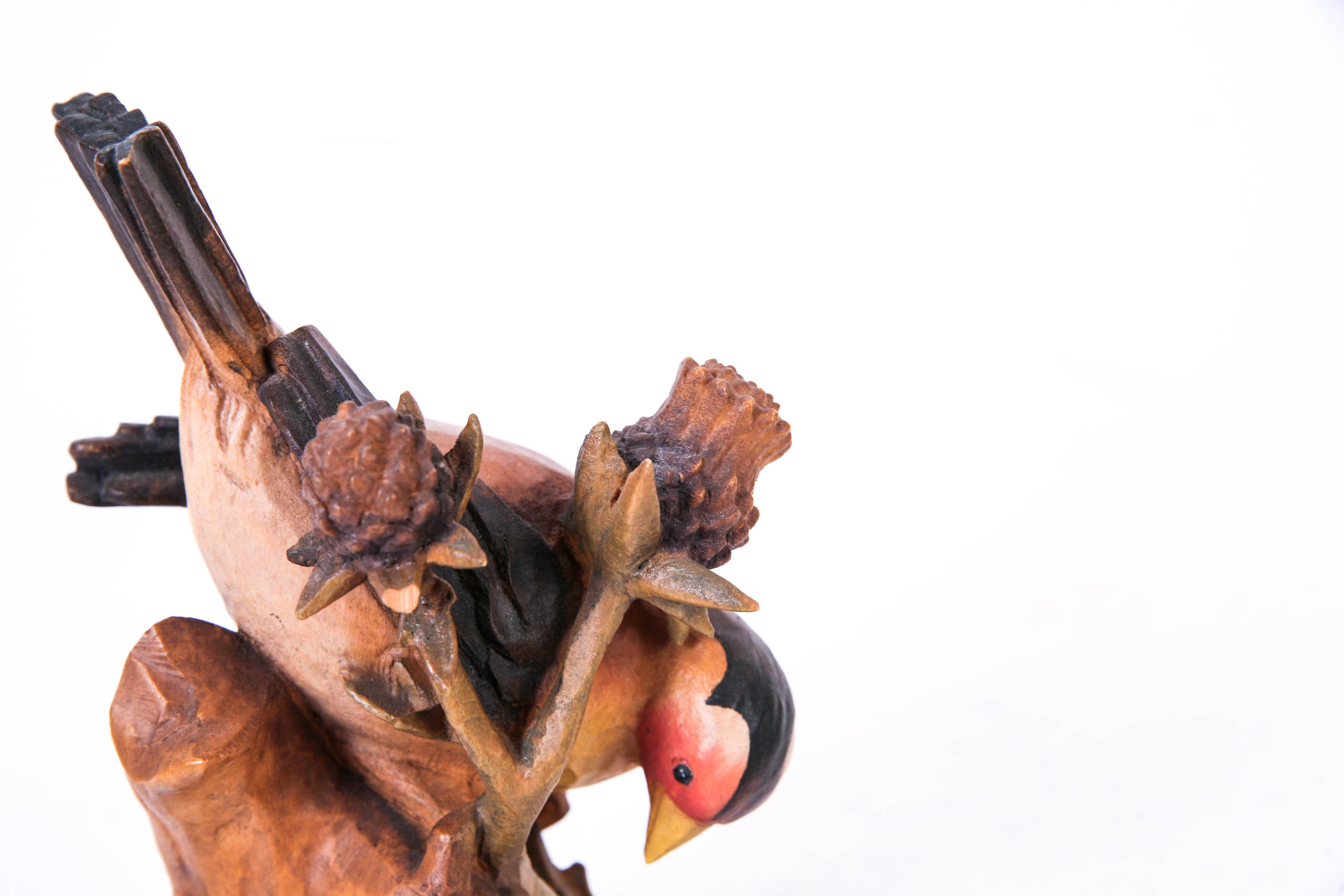 Carved Wooden Bird Sculptures