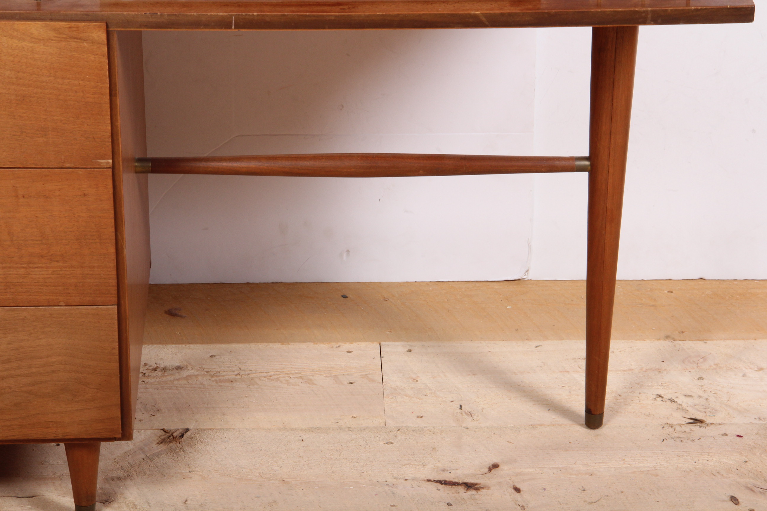 Mid Century Modern Walnut Veneer Desk