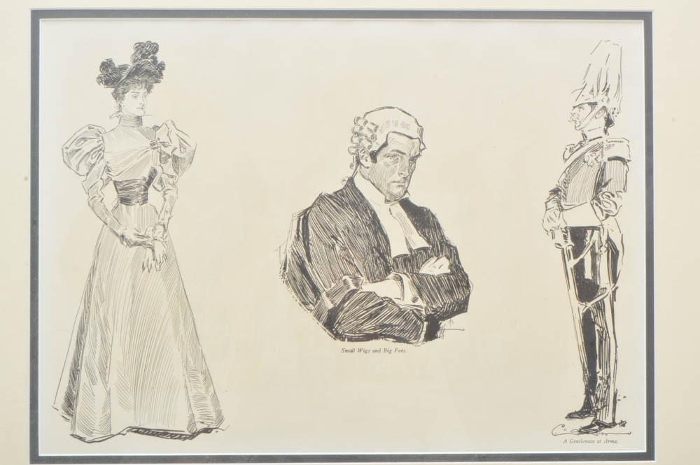 Framed Copper Plate Engraving by Charles Dana Gibson