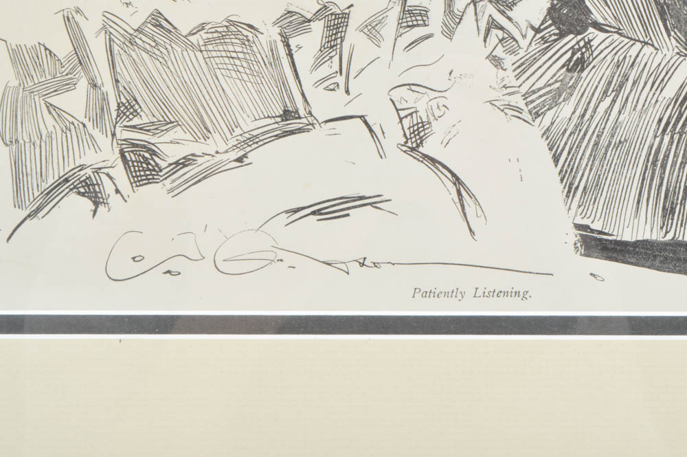 Framed Copper Plate Engraving by Charles Dana Gibson