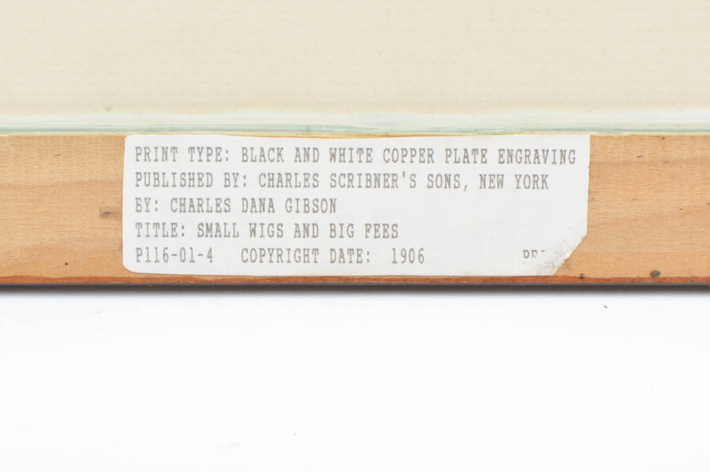 Framed Copper Plate Engraving by Charles Dana Gibson