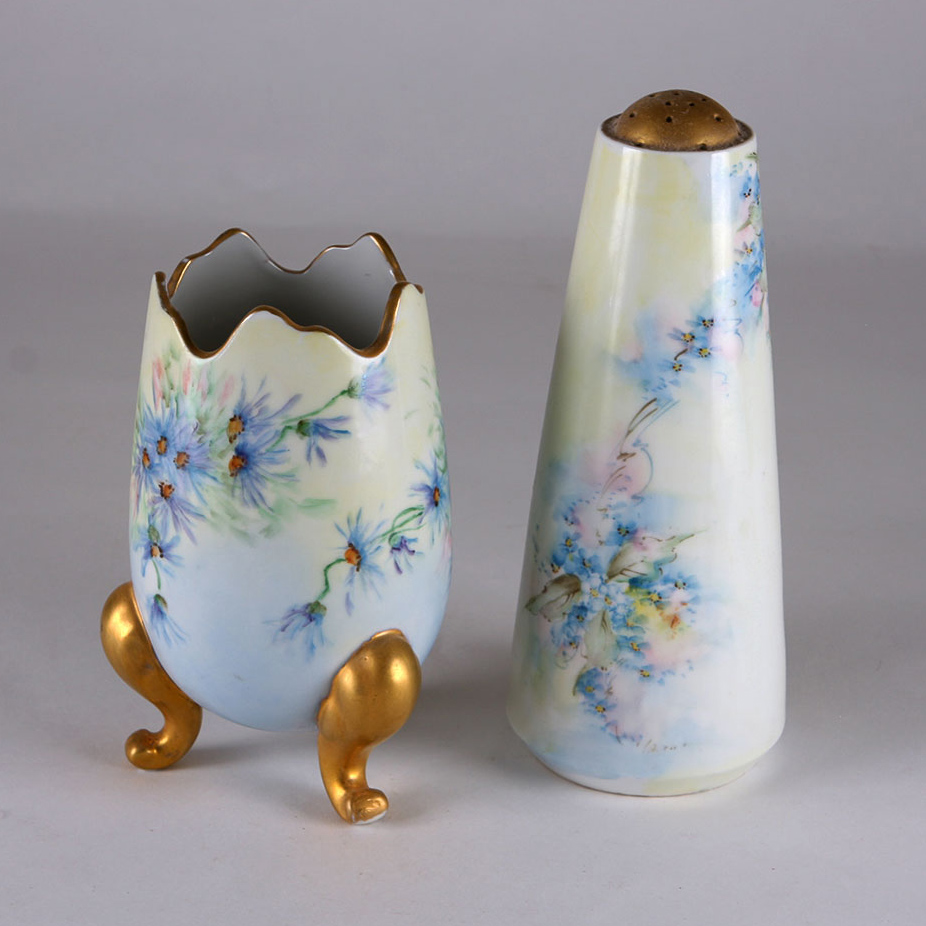 Vintage Vanity Tabletop Hand Painted Pieces