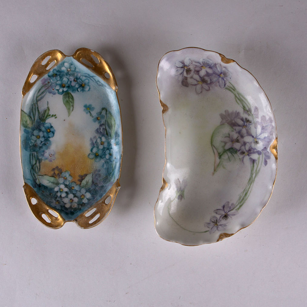 Vintage Vanity Tabletop Hand Painted Pieces