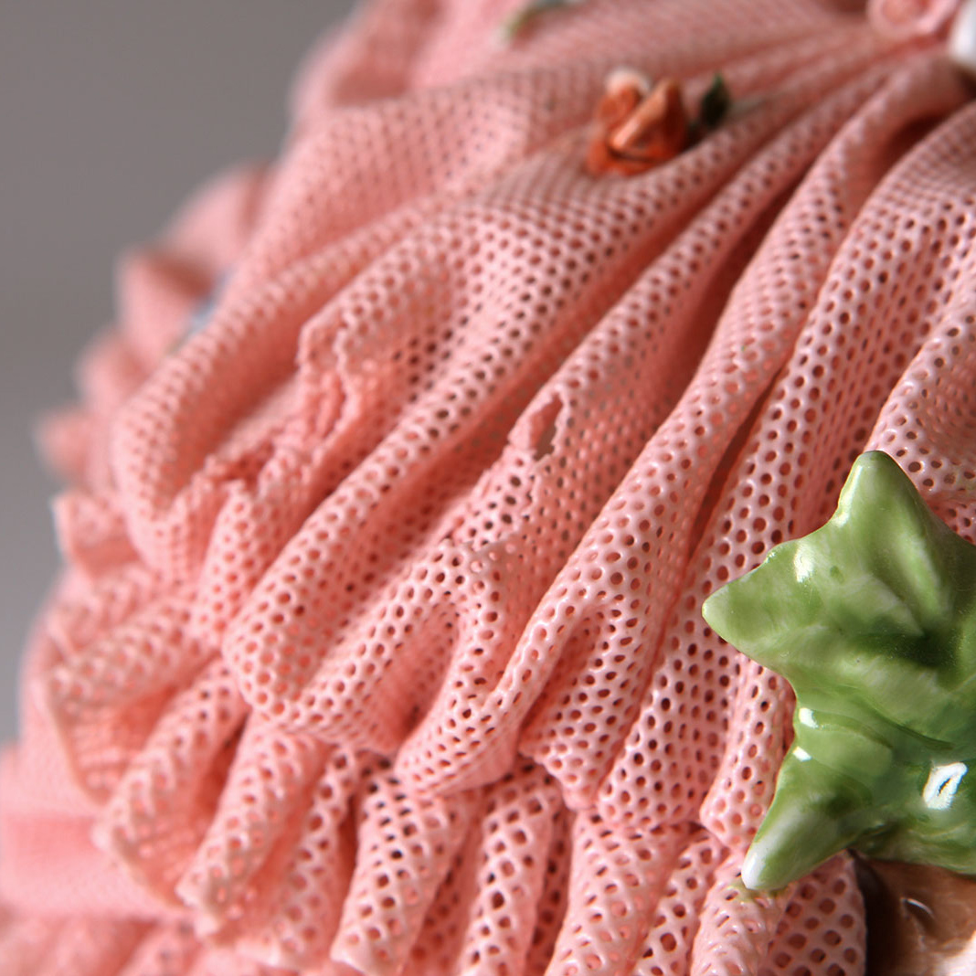 Unterweissbach Germany Dresden Lace Porcelain Ladies Figurine