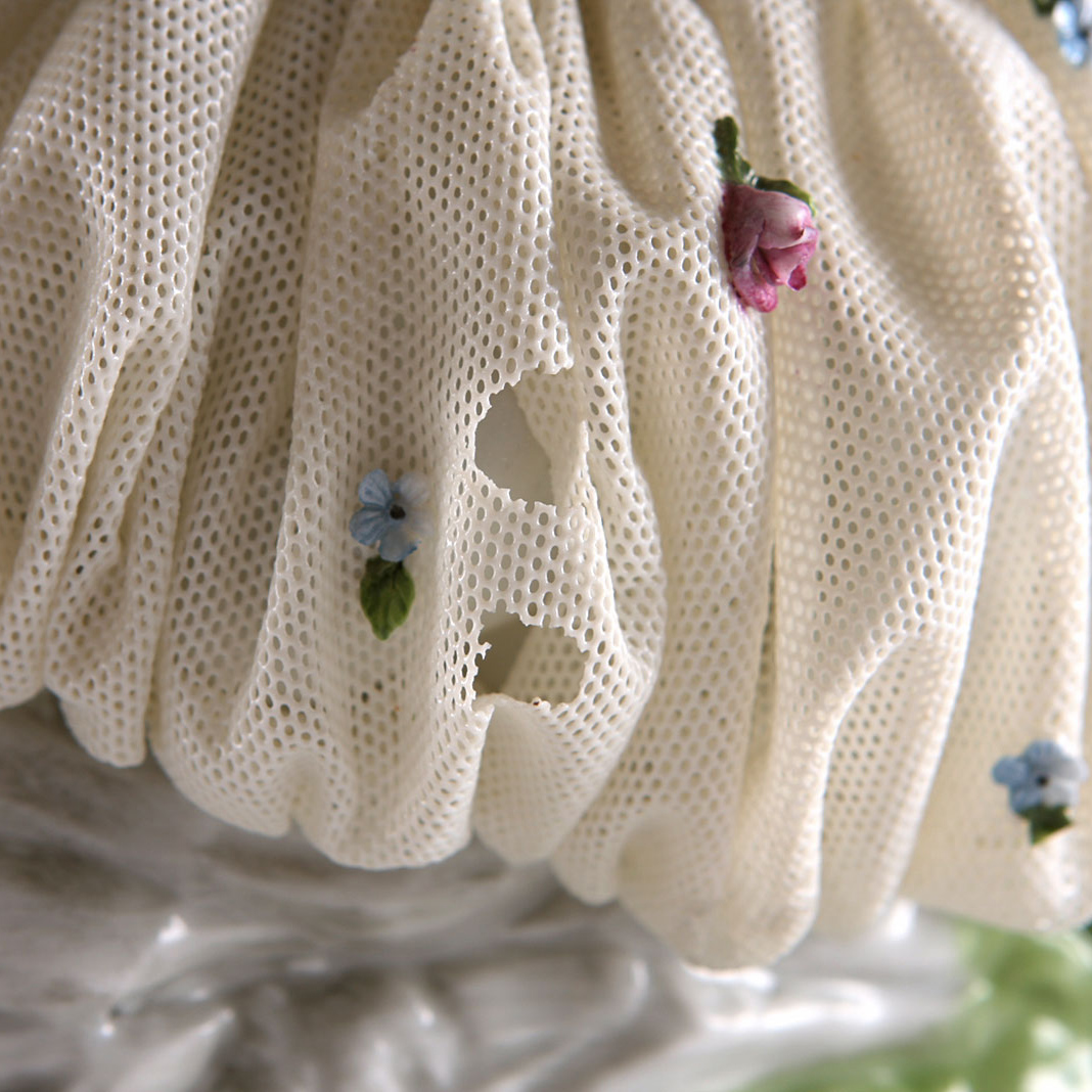 Unterweissbach Germany Dresden Lace Porcelain Ladies Figurine