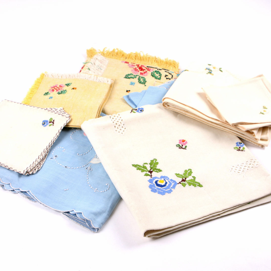 Vintage Card Table Linens