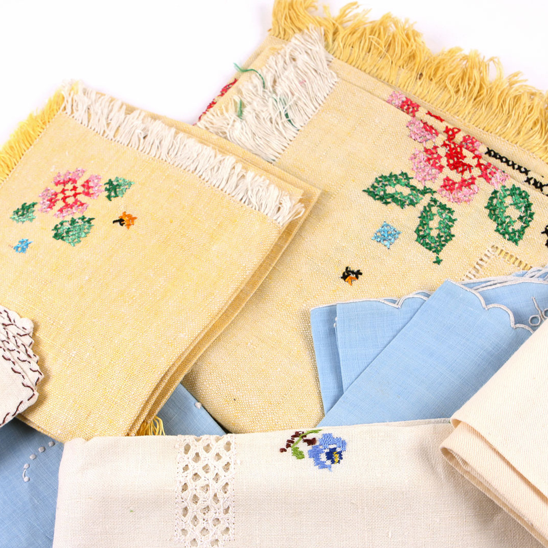 Vintage Card Table Linens