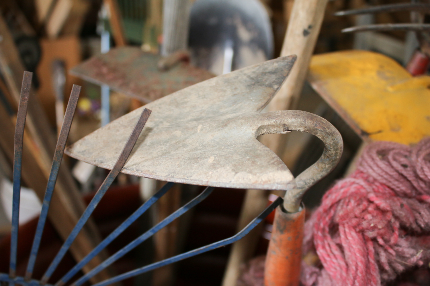Barrel of Vintage Yard Tools