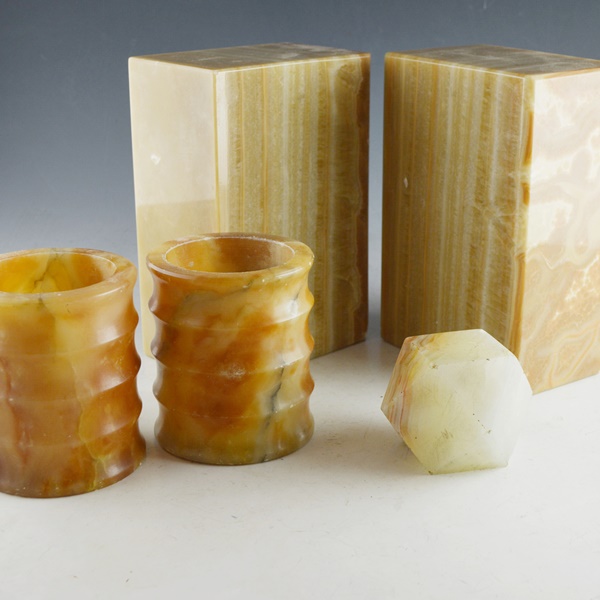 Onyx Bookends and Desk Accessories