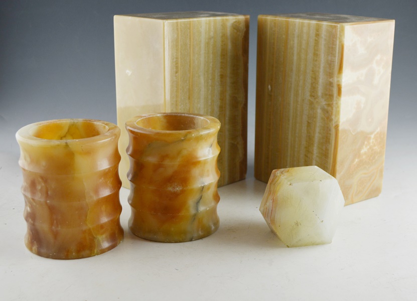 Onyx Bookends and Desk Accessories