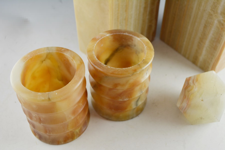 Onyx Bookends and Desk Accessories