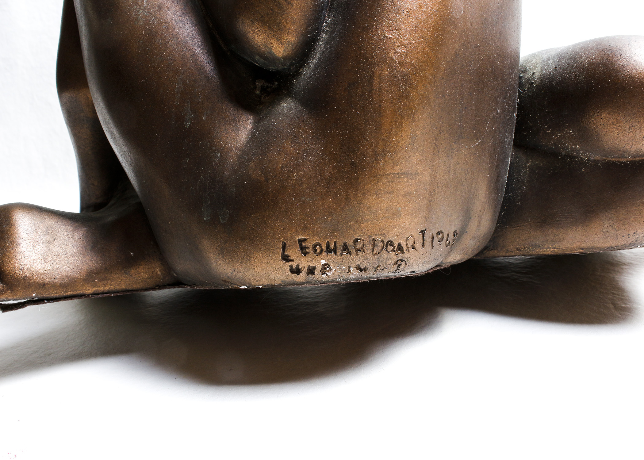 Leonardo Art 1968 Nude Bronze Sculpture