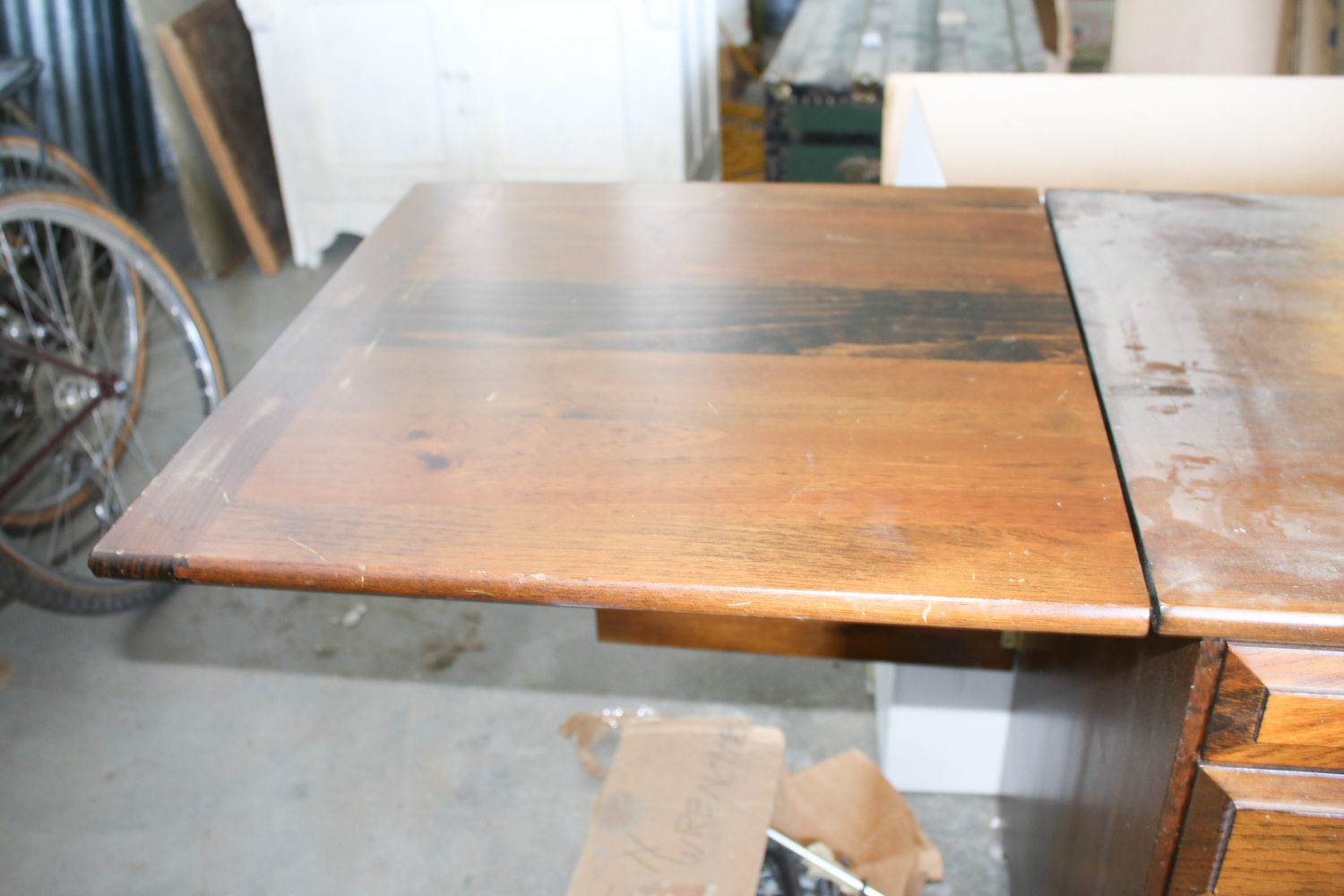 Wood Cabinet with Drop Leaf Sides