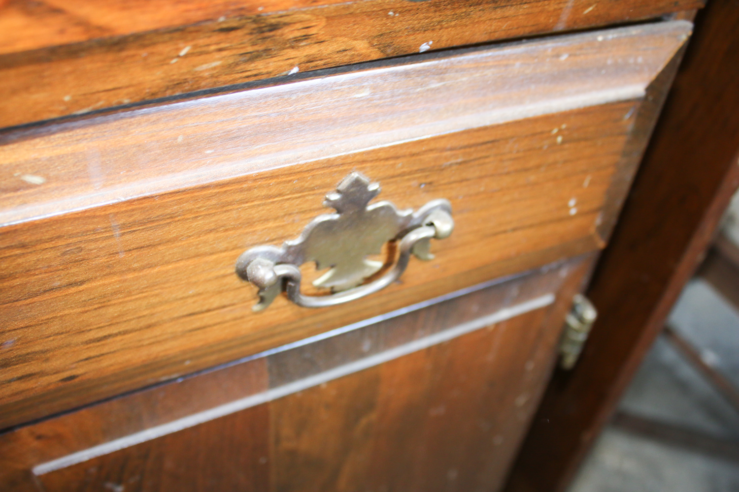 Wood Cabinet with Drop Leaf Sides