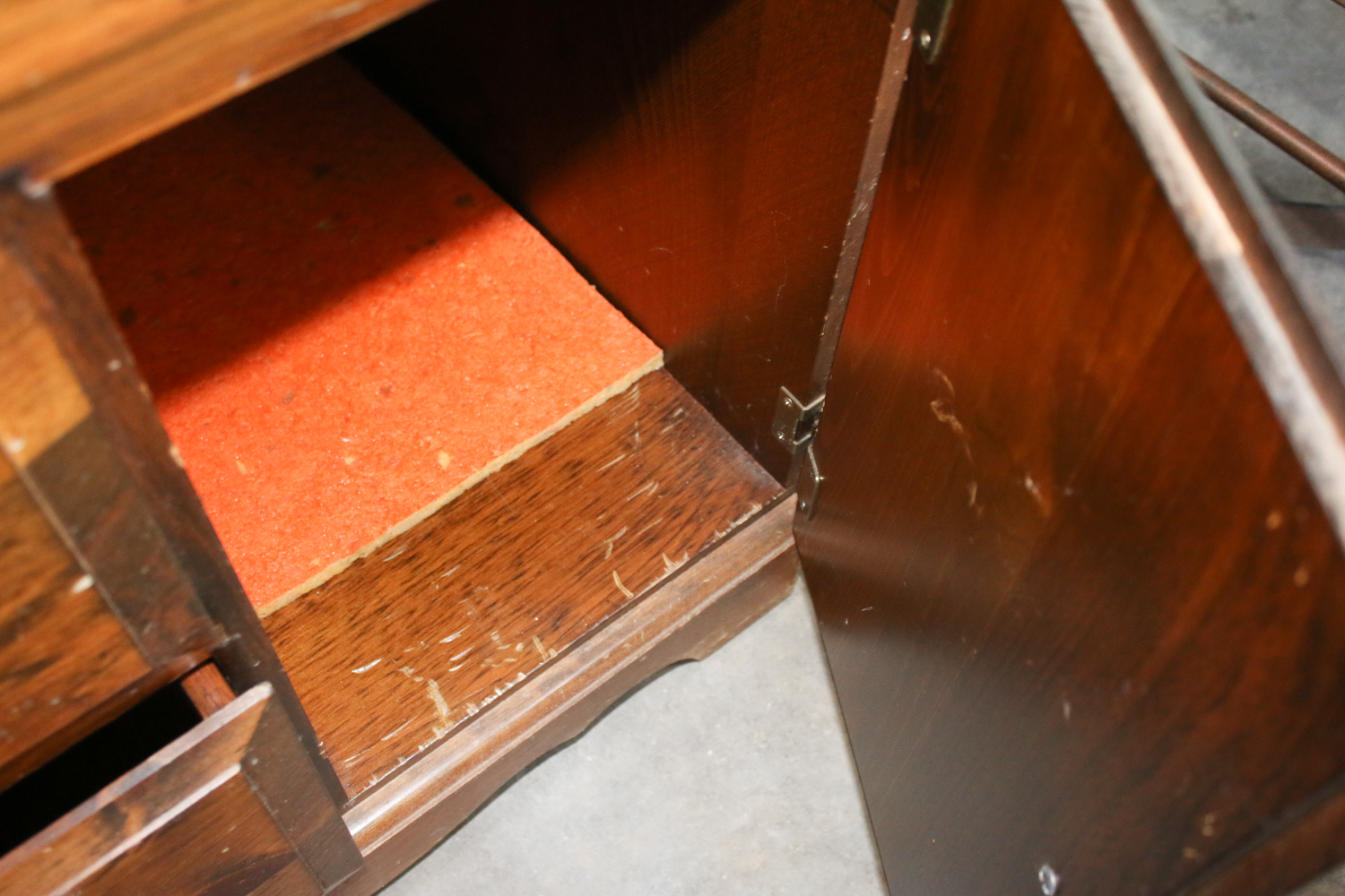 Wood Cabinet with Drop Leaf Sides