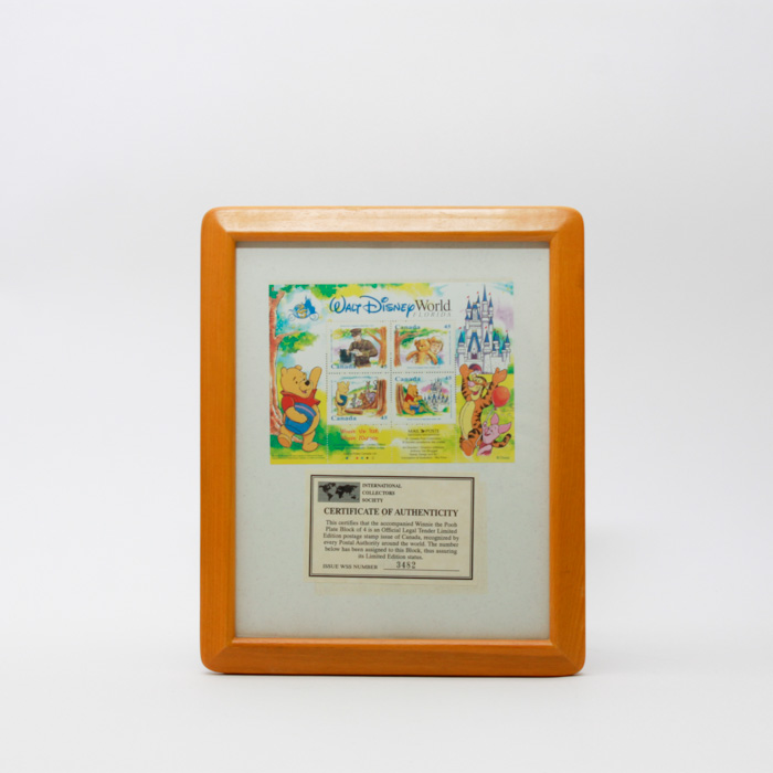 Framed Disney "Winnie the Pooh" Commemorative Canadian Stamp Set