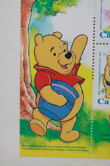 Framed Disney "Winnie the Pooh" Commemorative Canadian Stamp Set