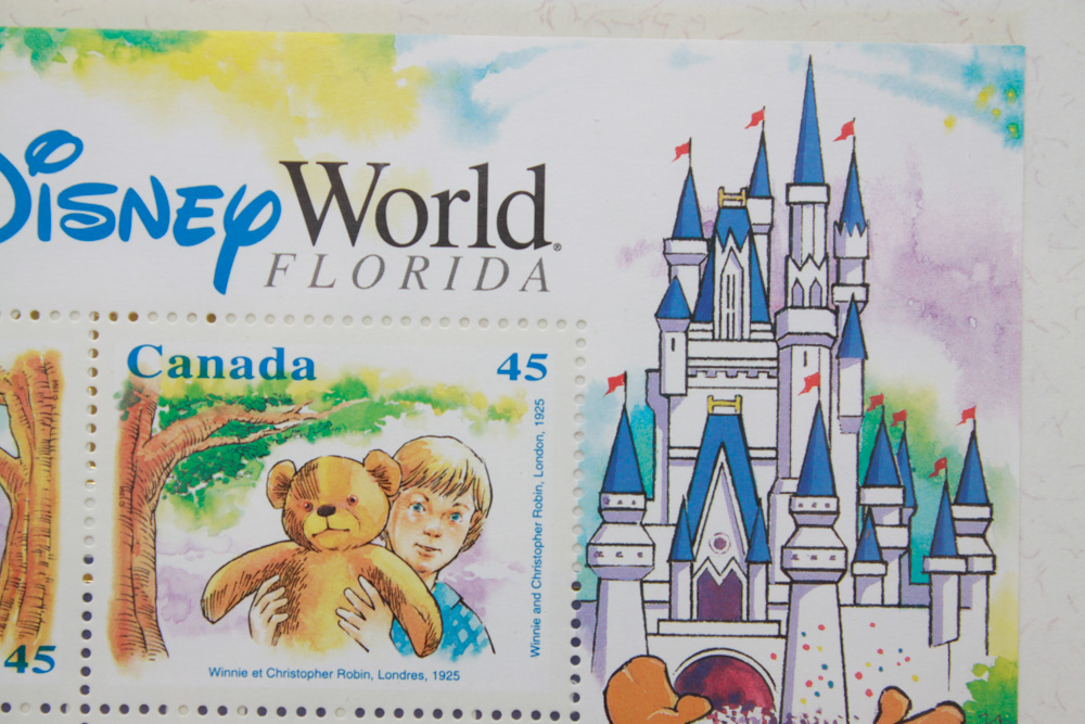 Framed Disney "Winnie the Pooh" Commemorative Canadian Stamp Set