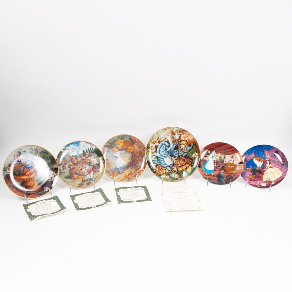 "Alice in Wonderland" and "Beauty and the Beast" Collector Plates
