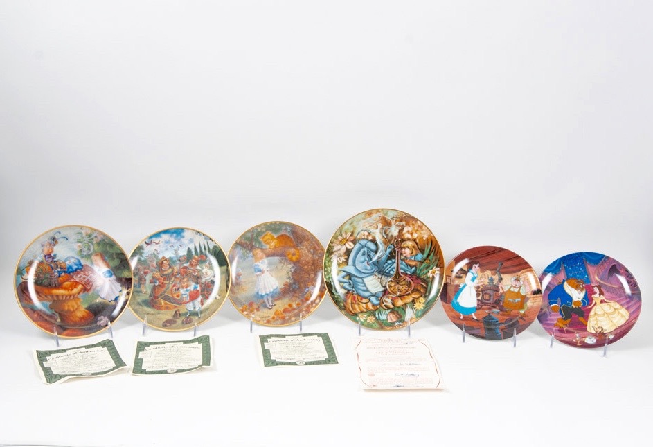 "Alice in Wonderland" and "Beauty and the Beast" Collector Plates