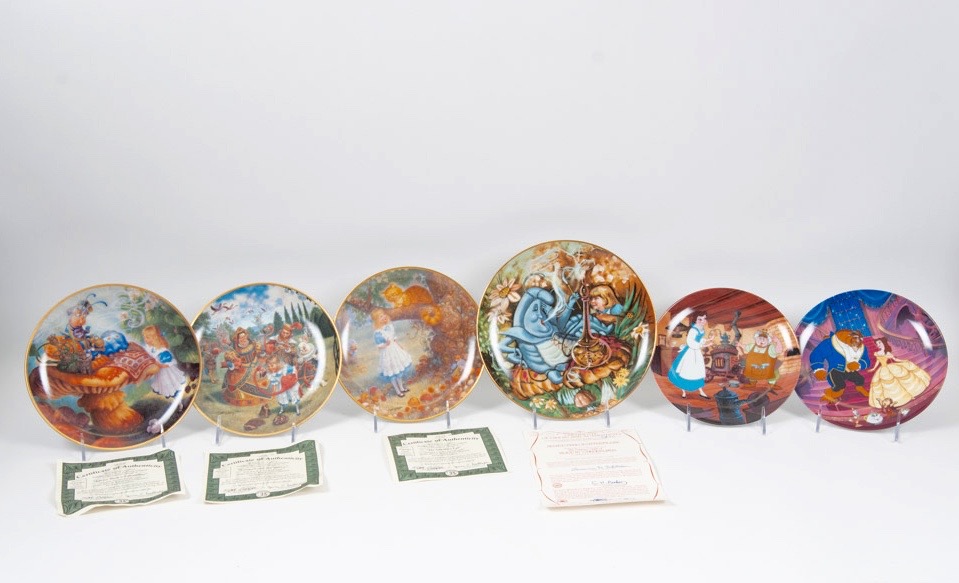 "Alice in Wonderland" and "Beauty and the Beast" Collector Plates