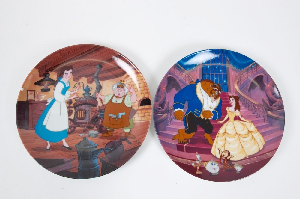 "Alice in Wonderland" and "Beauty and the Beast" Collector Plates