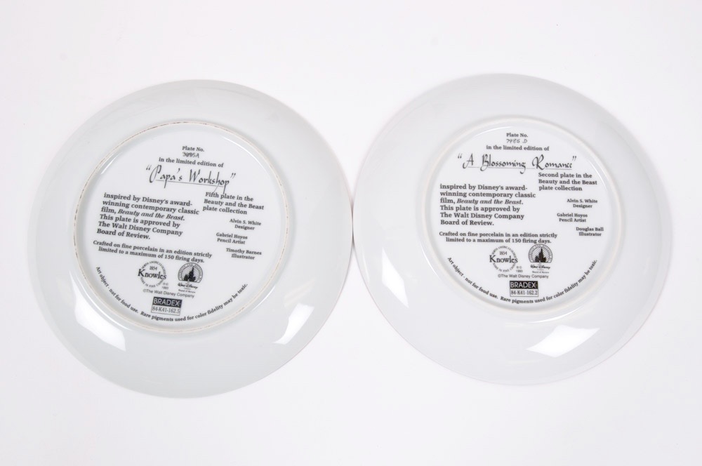 "Alice in Wonderland" and "Beauty and the Beast" Collector Plates