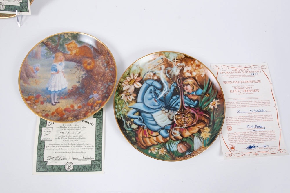 "Alice in Wonderland" and "Beauty and the Beast" Collector Plates