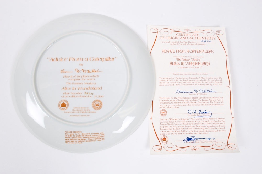 "Alice in Wonderland" and "Beauty and the Beast" Collector Plates