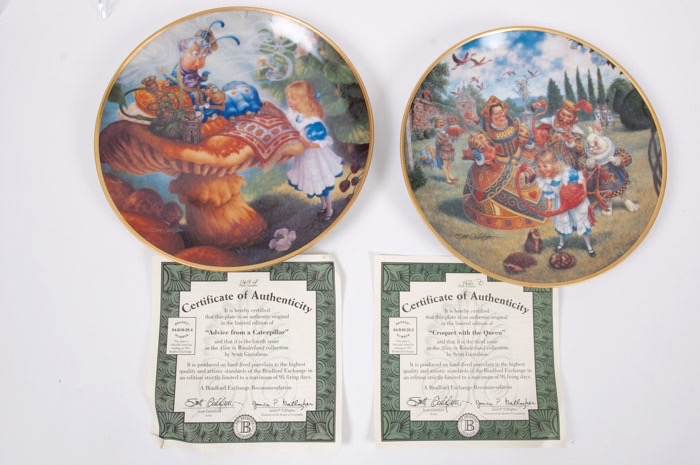 "Alice in Wonderland" and "Beauty and the Beast" Collector Plates