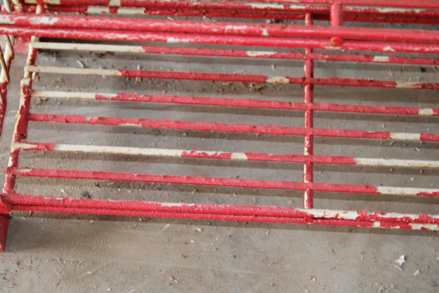 Red Shelf, Vintage Wood Case, Brass Decorative Can