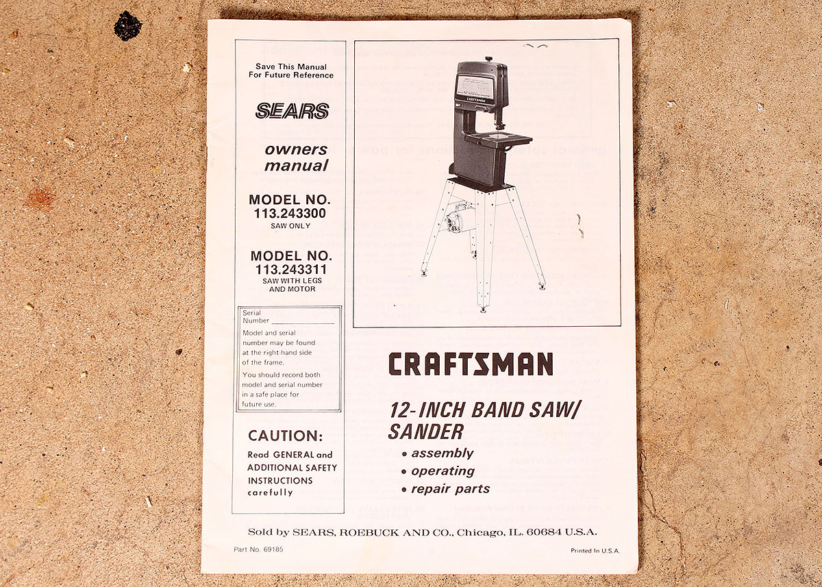 Craftsman 12 Inch BAnd Saw/Sander