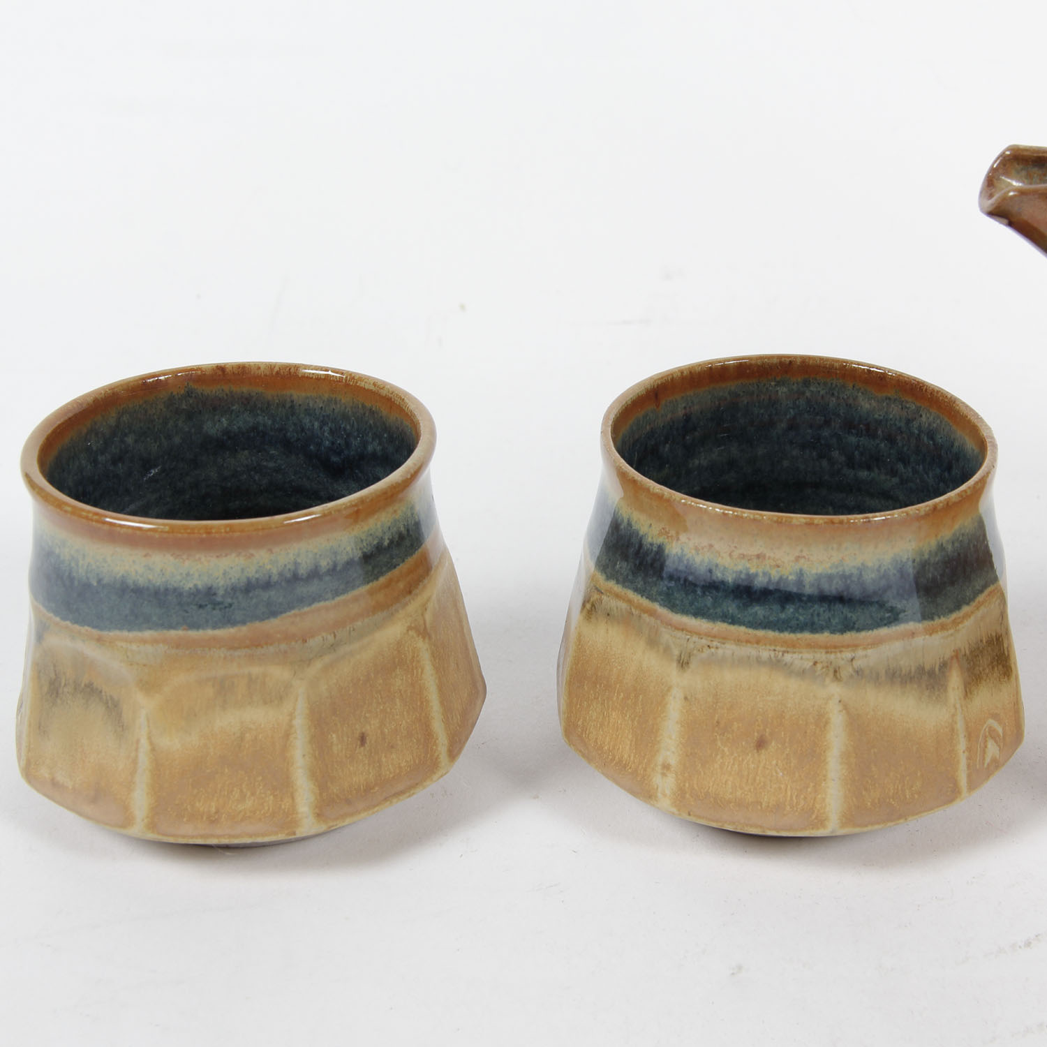 Mid-Century Japanese Pottery Teapot and Cups