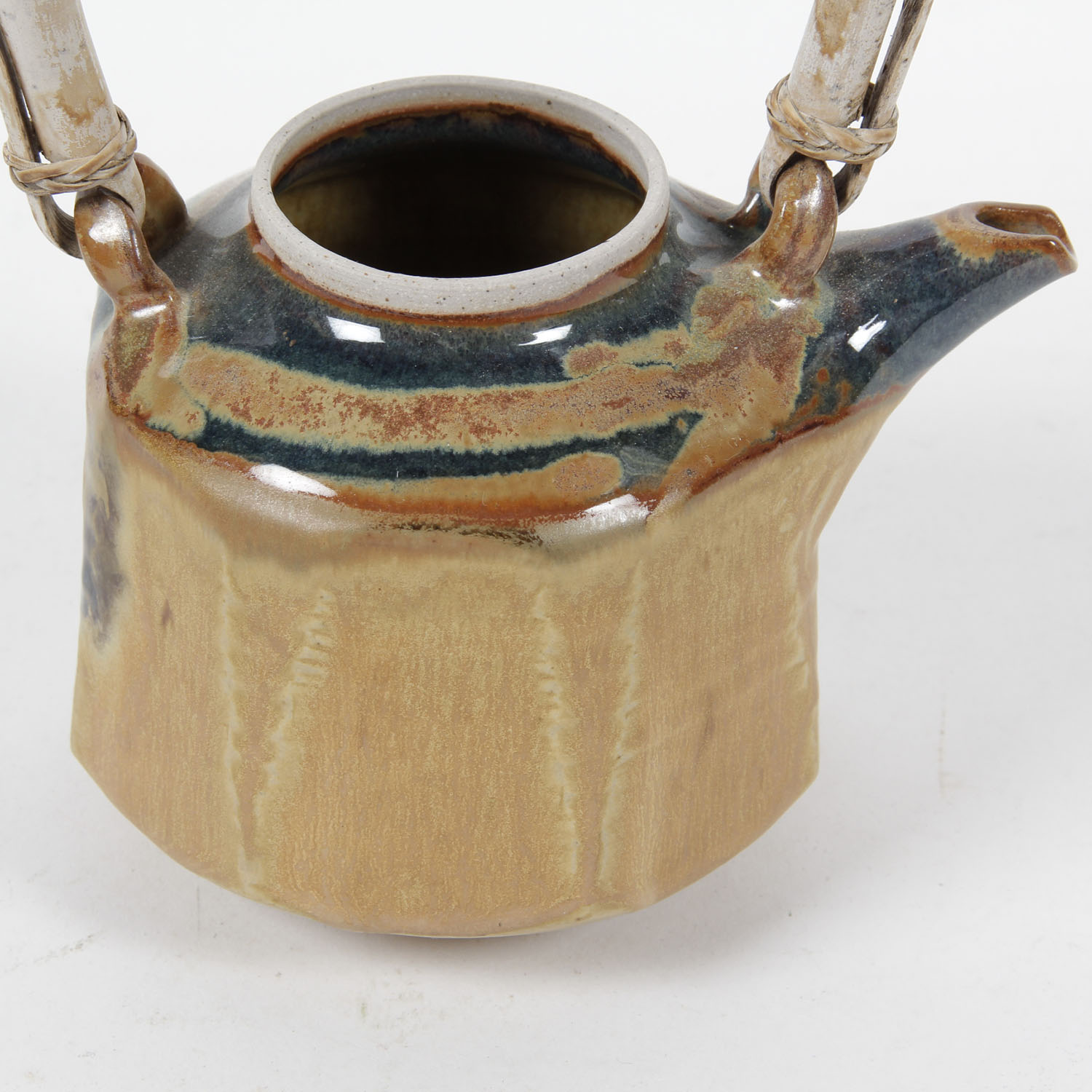 Mid-Century Japanese Pottery Teapot and Cups