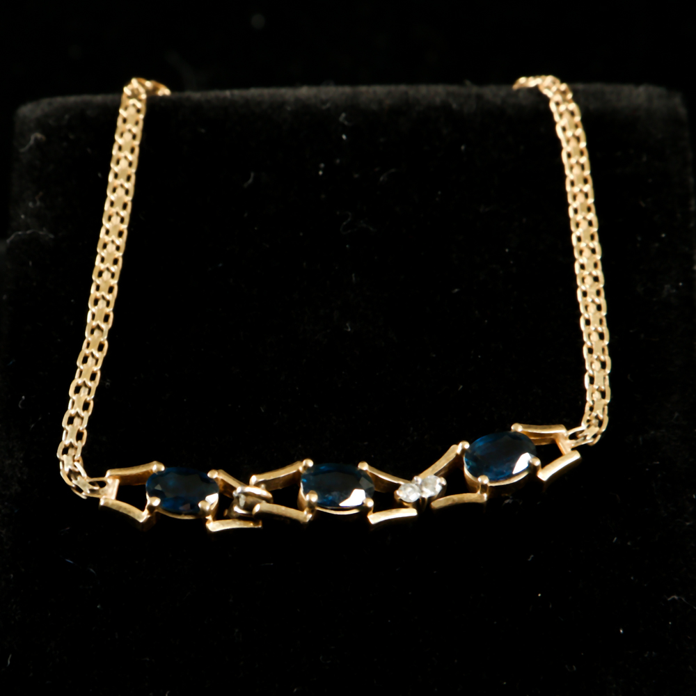 Gold, Sapphire and Diamond Bracelet