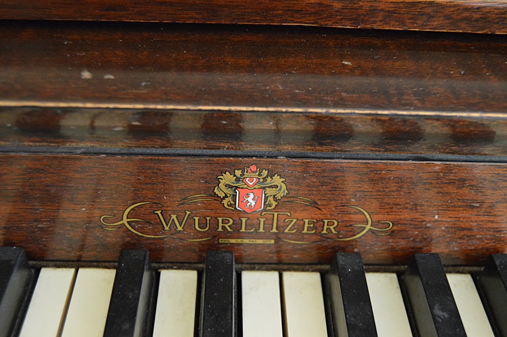 Vintage Wurlitzer Spinet Piano in Mahogany