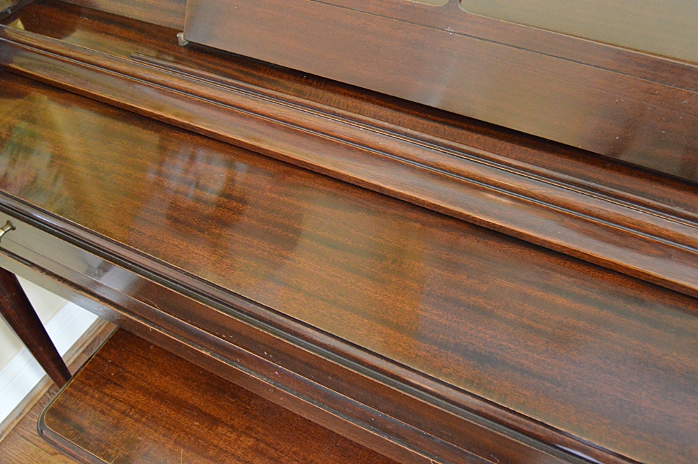 Vintage Wurlitzer Spinet Piano in Mahogany