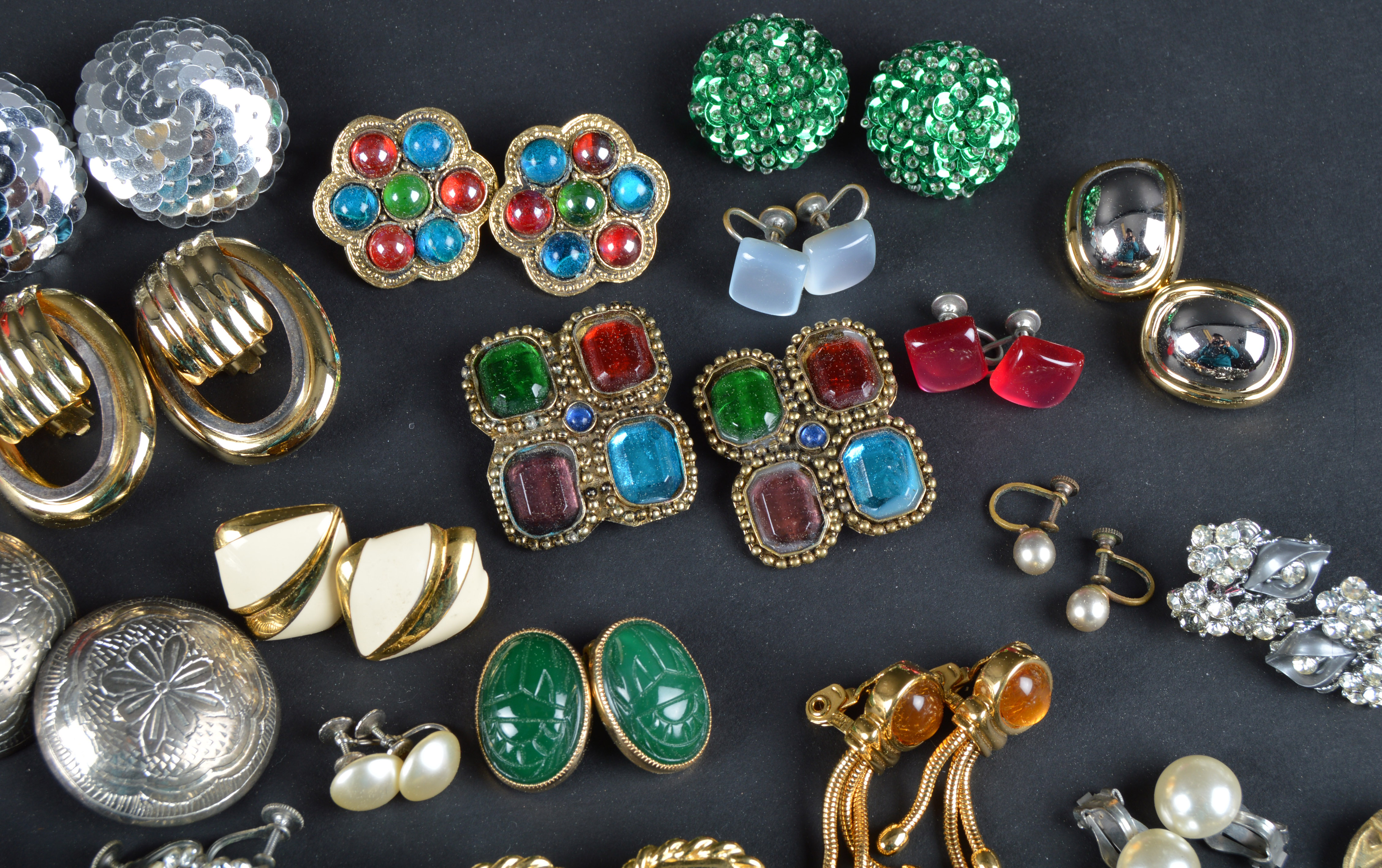 Collection of Vintage Clip On and Screw Back Earrings