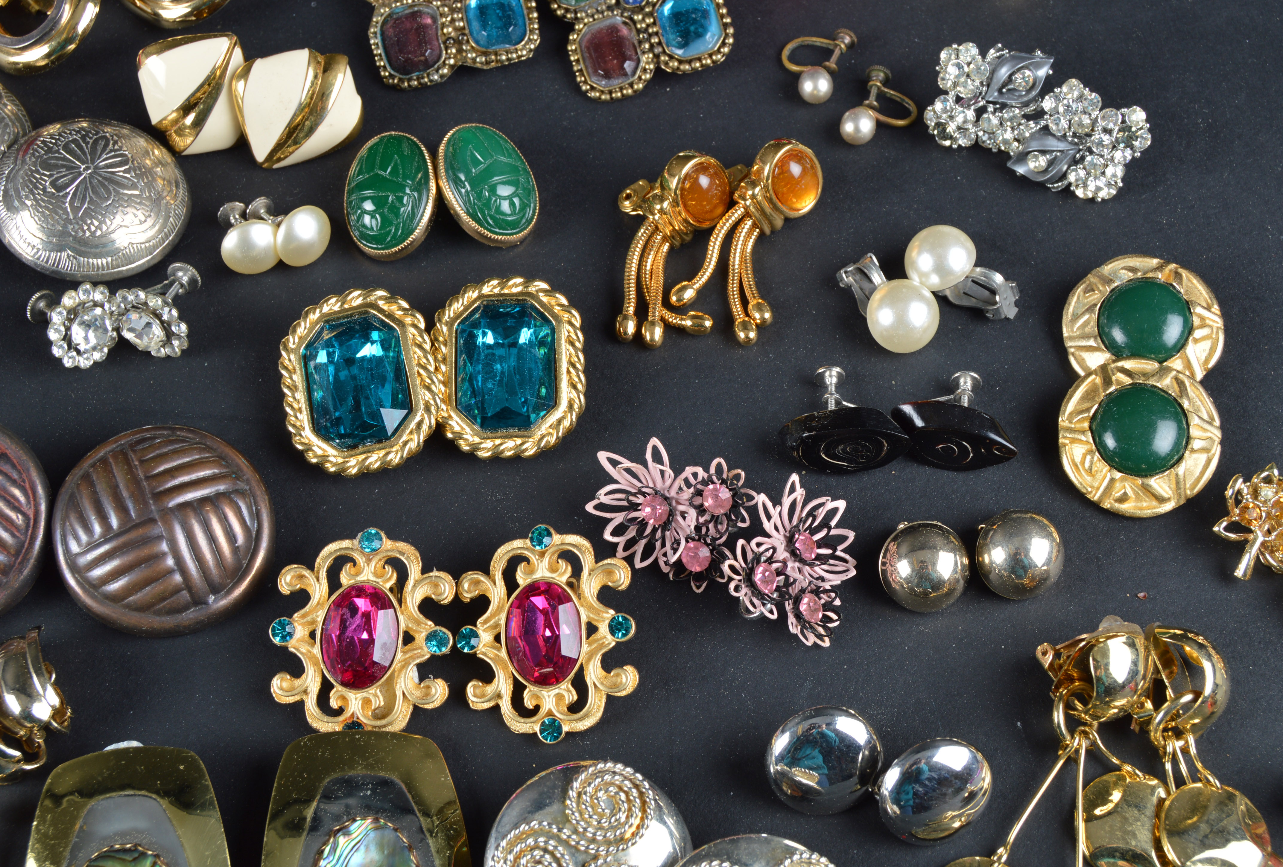 Collection of Vintage Clip On and Screw Back Earrings