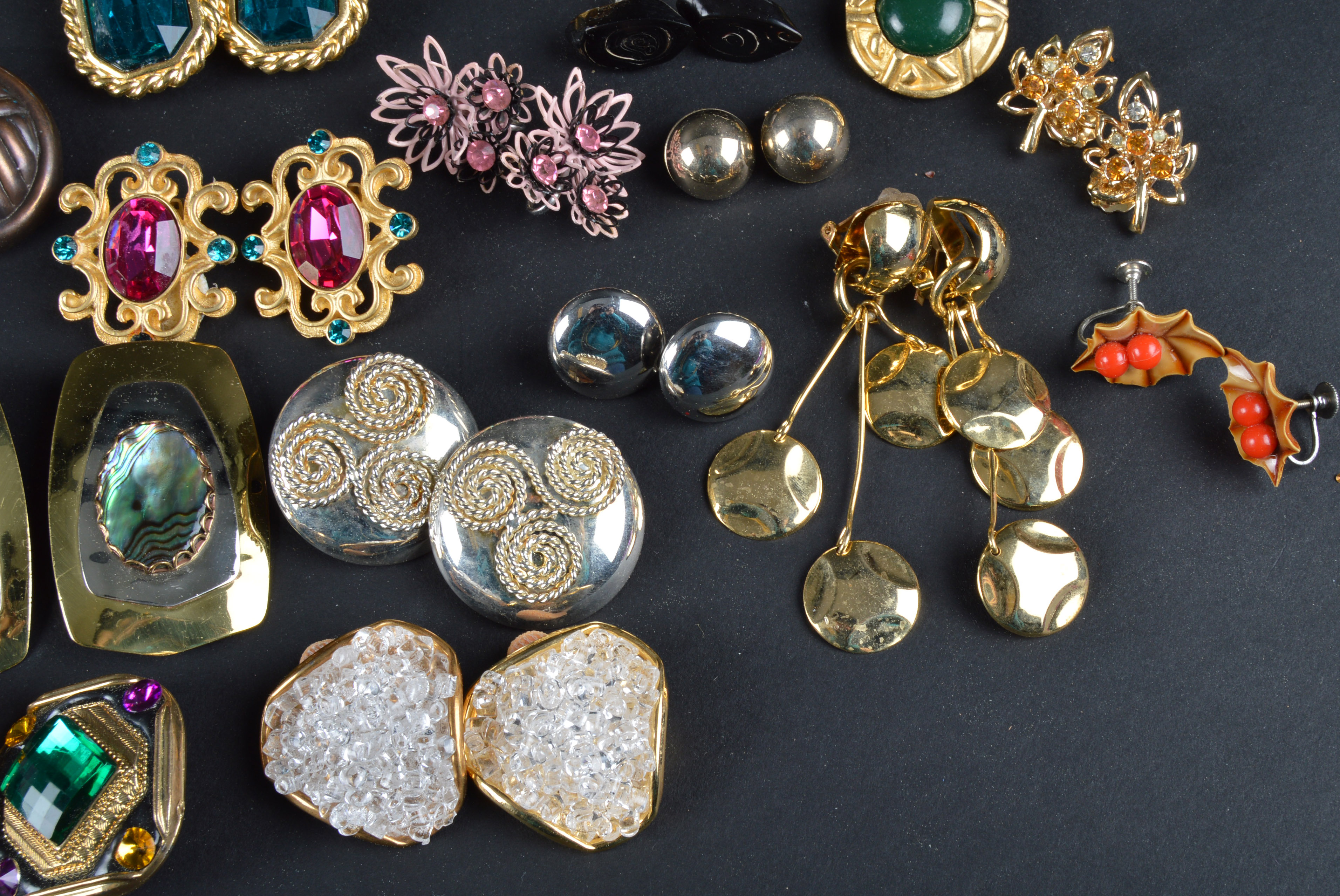 Collection of Vintage Clip On and Screw Back Earrings