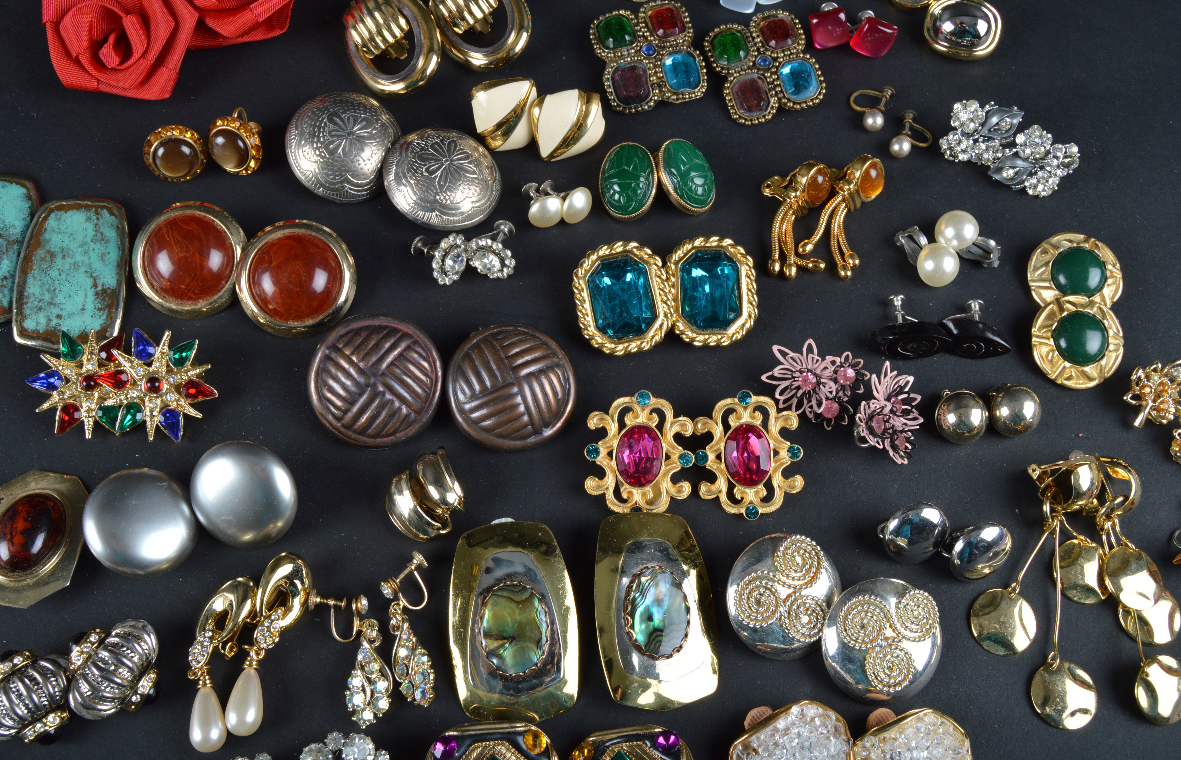 Collection of Vintage Clip On and Screw Back Earrings