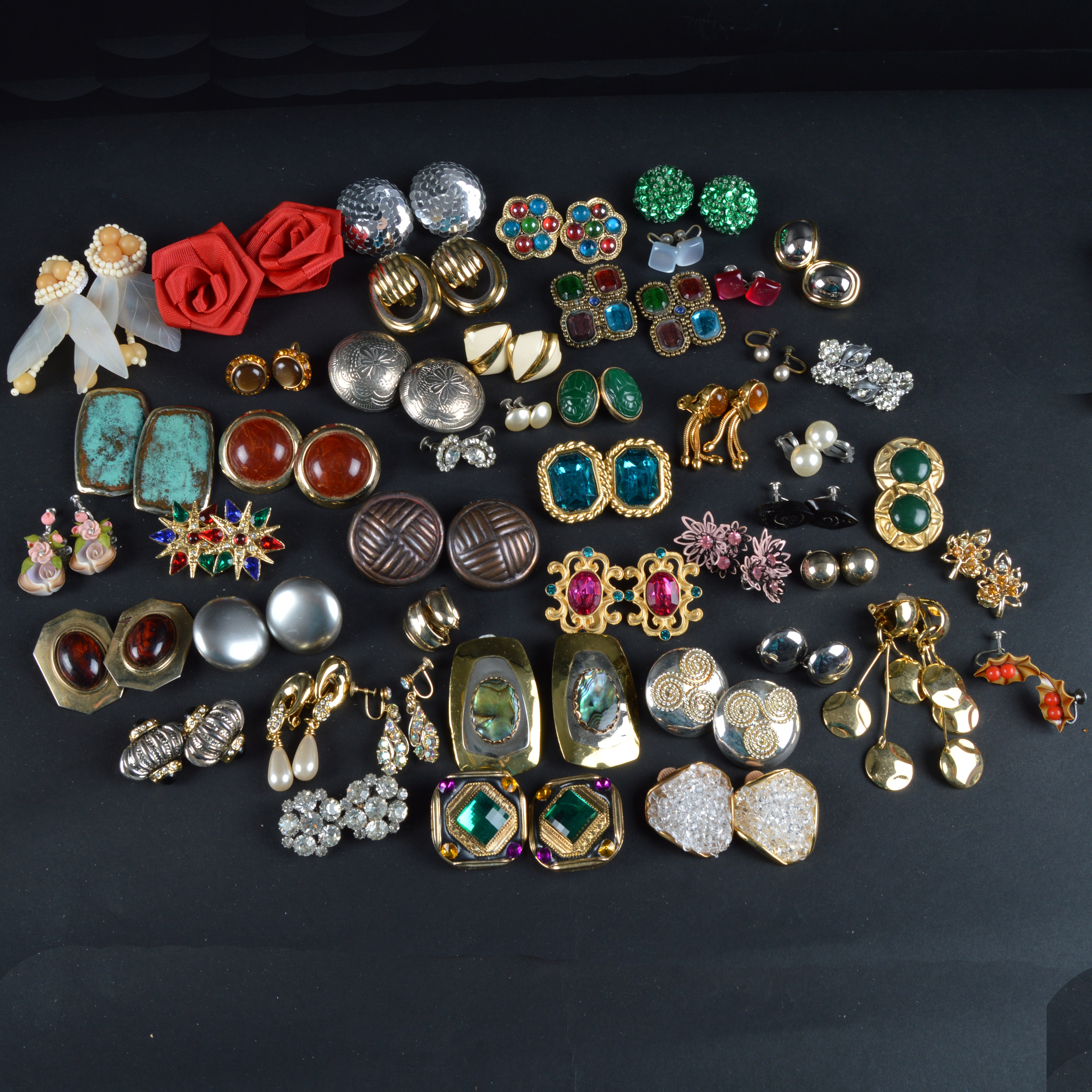 Collection of Vintage Clip On and Screw Back Earrings