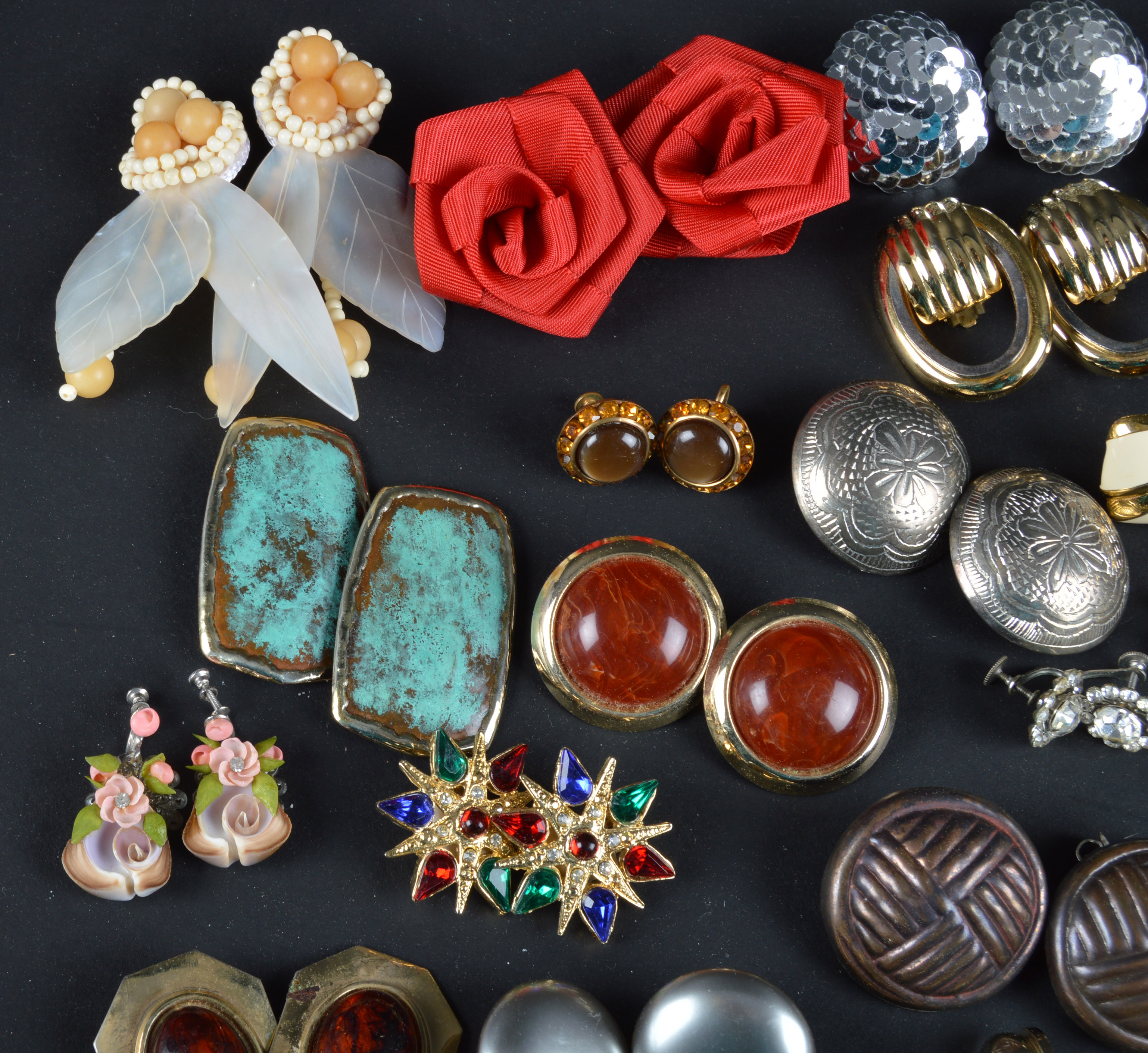 Collection of Vintage Clip On and Screw Back Earrings