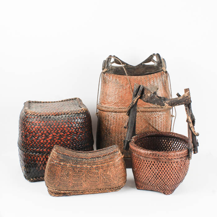 Vintage Baskets and Woven Decor