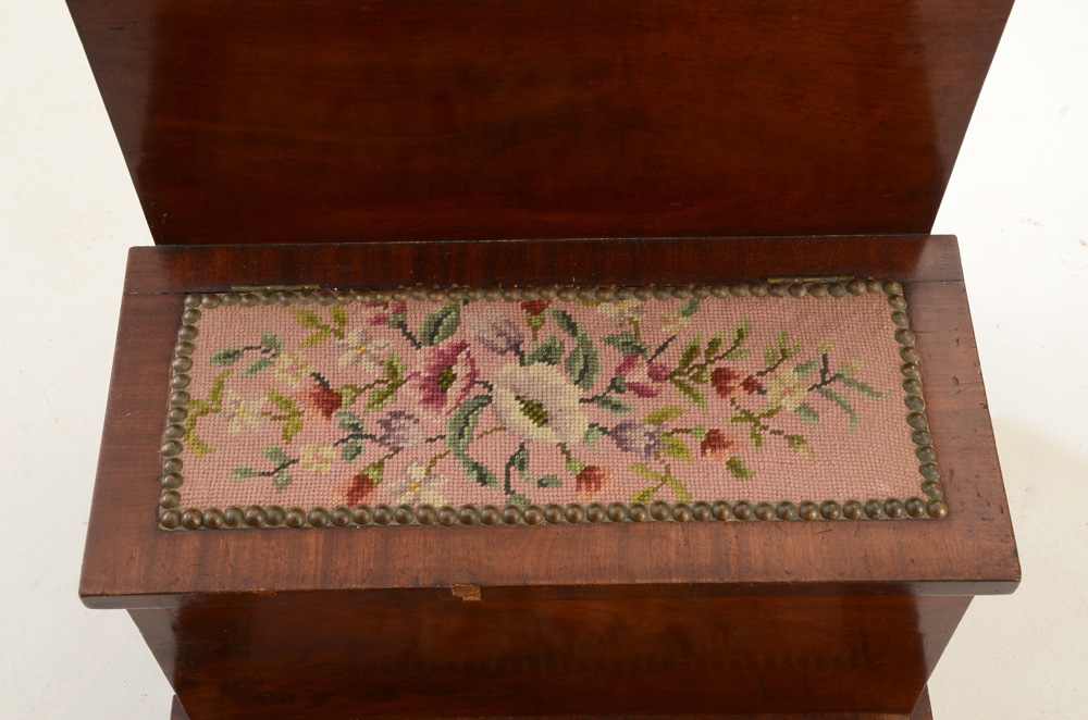 Victorian Wooden Bed Steps with Hidden Commode