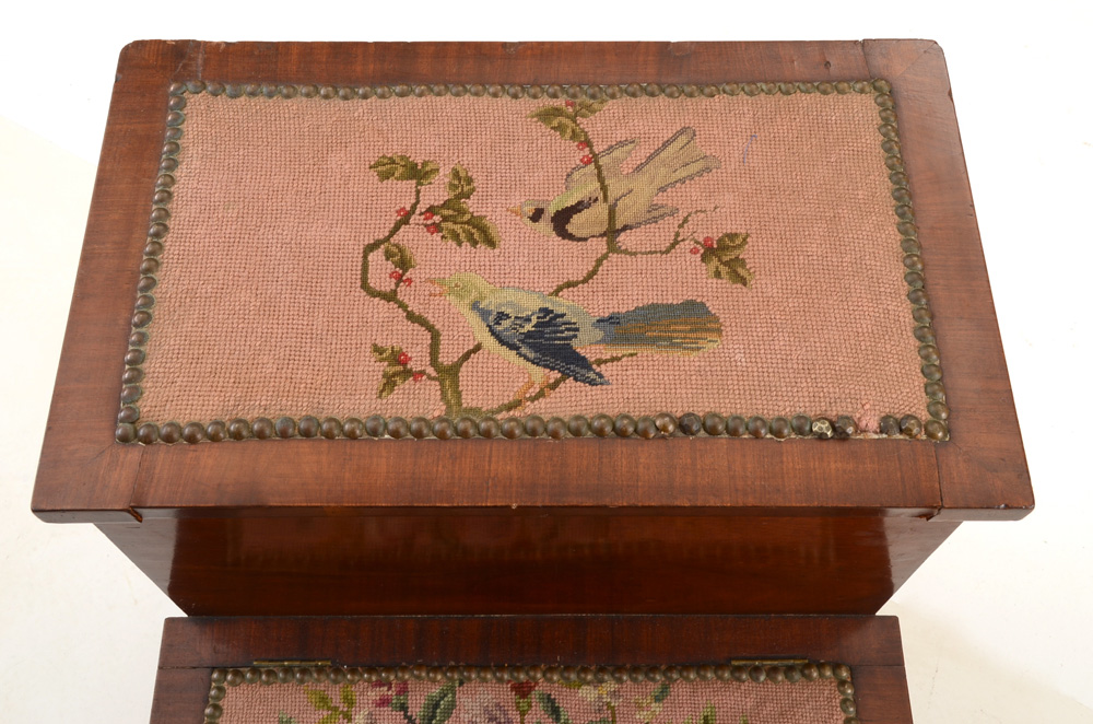 Victorian Wooden Bed Steps with Hidden Commode