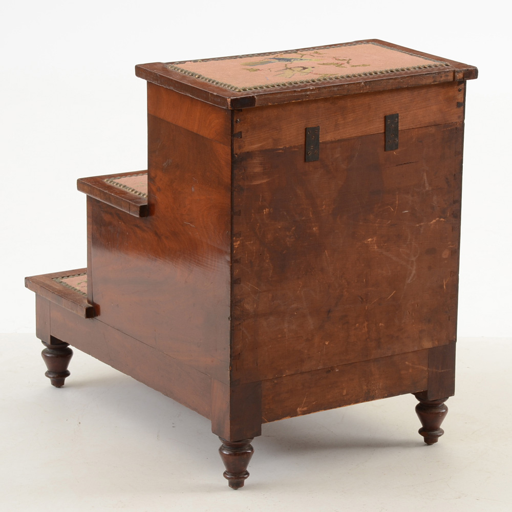 Victorian Wooden Bed Steps with Hidden Commode