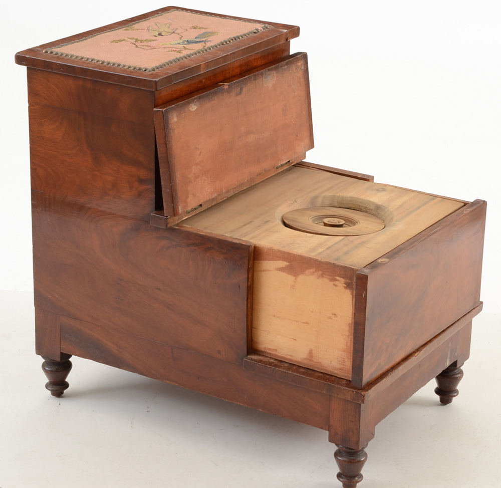 Victorian Wooden Bed Steps with Hidden Commode